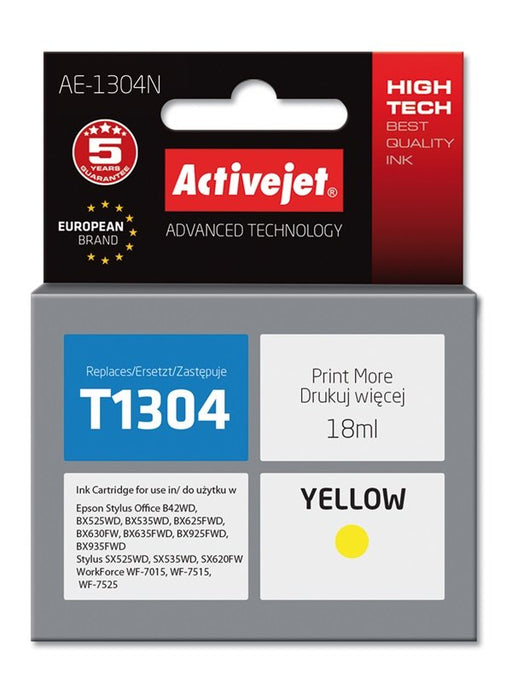 EAN 5901452158682 - Activejet AE-1304N cartucho de tinta 1 pieza(s) Compatible Alto rendimiento (XL) Amarillo imagen 1
