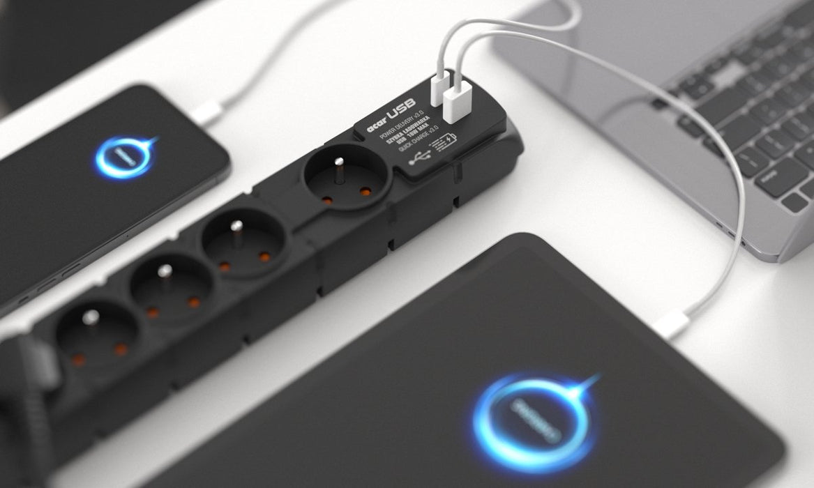 EAN 5904743557300 - ACAR W2436 limitador de tensión Negro 6 salidas AC 230 V 1,5 m imagen 3