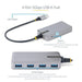 EAN 0065030893220 - StarTech.com 5G4AB-USB-A-HUB hub de interfaz USB 3.2 Gen 1 (3.1 Gen 1) Type-A 5000 Mbit/s Gris imagen 7