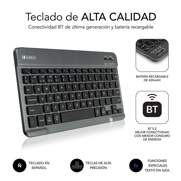 EAN 8436586742959 - SUBBLIM SUBKT3-BTS060 teclado para móvil QWERTY Español Bluetooth Negro imagen 7