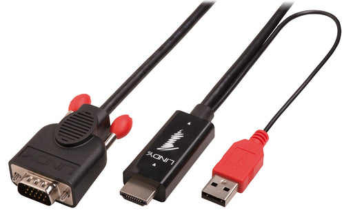 EAN 4002888414579 - Lindy 41457 adaptador de cable de vídeo 3 m HDMI + USB VGA (D-Sub) Negro, Rojo imagen 1