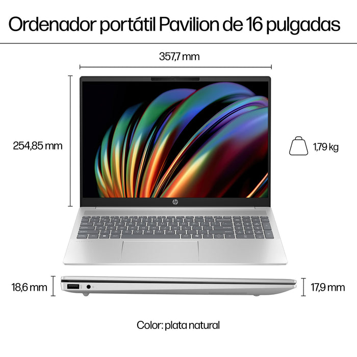 EAN 0198701576372 - HP Pavilion 16-af0022ns Intel Core Ultra 5 125U Portátil 40,6 cm (16") 2K 16 GB LPDDR5x-SDRAM 512 GB SSD  imagen 7