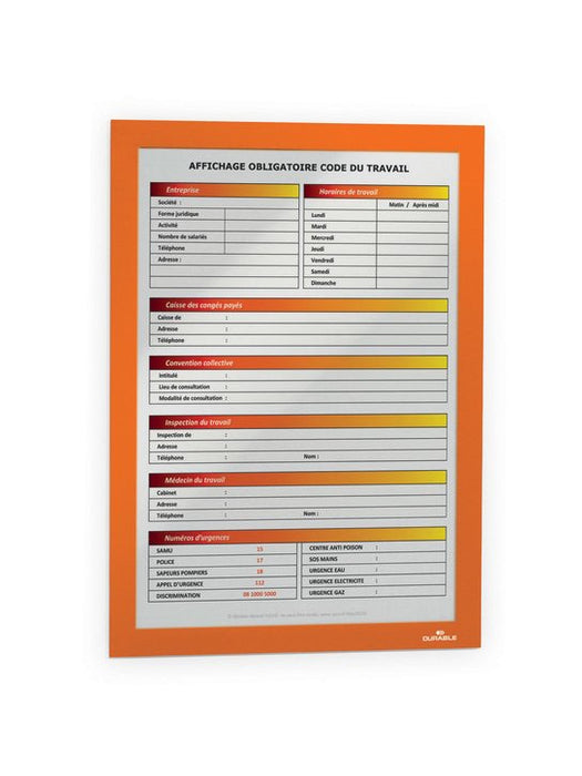 EAN 4005546405841 - Durable DURAFRAME marco magnético A4 Naranja imagen 3