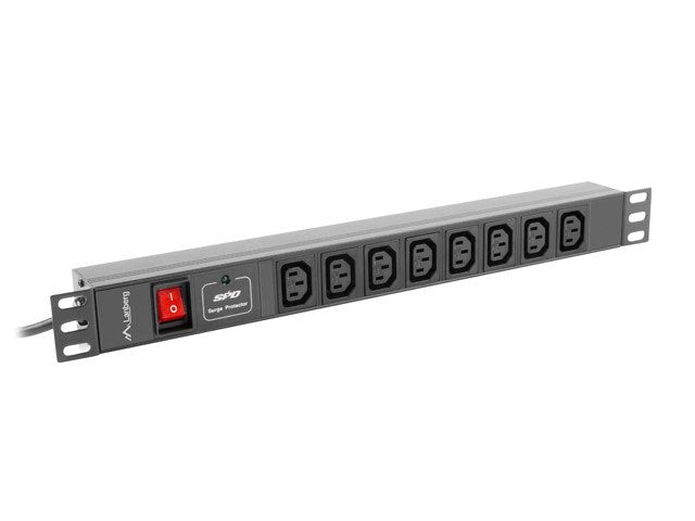 EAN 5901969424492 - Lanberg PDU-08I-0200-C20-BK unidad de distribución de energía (PDU) 8 salidas AC 1U Negro imagen 2