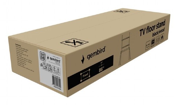 EAN 8716309128124 - Gembird TVS-86F-01-BK soporte para TV 2,18 m (86") Negro, Madera imagen 5