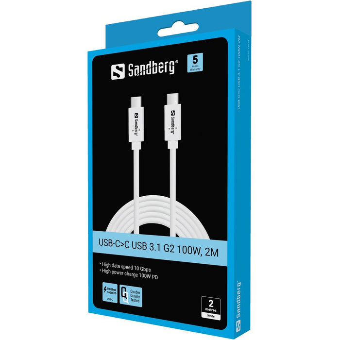 EAN 5705730136542 - Sandberg 136-54 cable USB USB 3.2 Gen 2 (3.1 Gen 2) 2 m USB C Blanco imagen 2