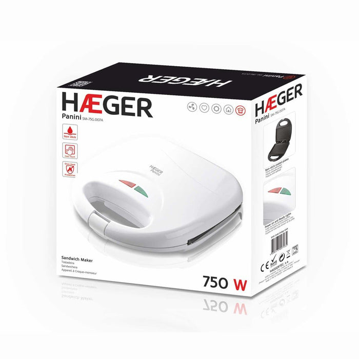 EAN 5608475007934 - Haeger SM-75G.007A sandwichera 750 W Blanco imagen 4