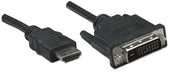 EAN 0766623322782 - Manhattan 322782 adaptador de cable de vídeo 1 m HDMI tipo A (Estándar) DVI-D Negro imagen 2