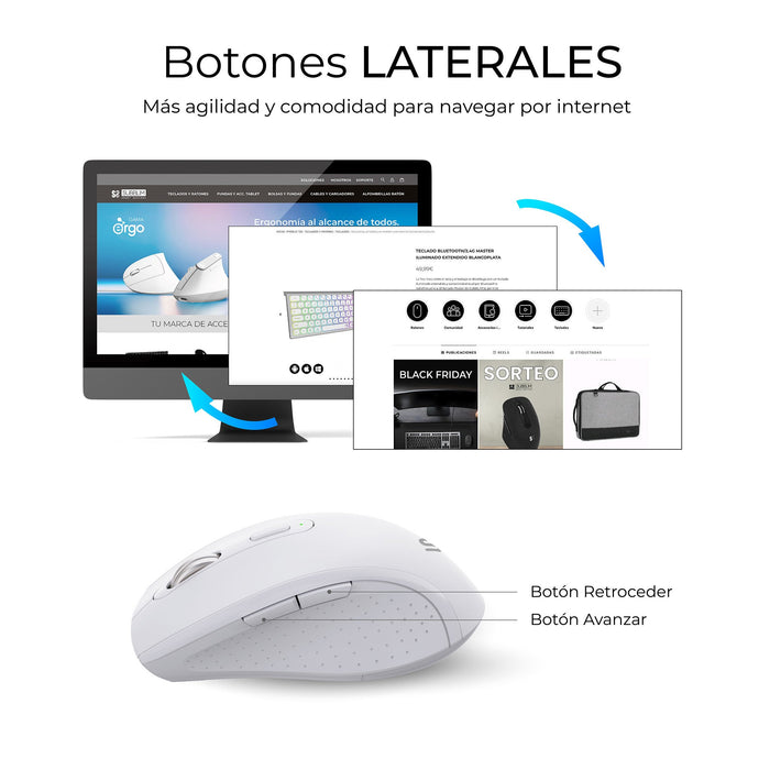 EAN 8436586743437 - SUBBLIM SUBKBC-DCOPW1 teclado Ratón incluido Hogar / Oficina RF Wireless + Bluetooth QWERTY Español Blanc imagen 8