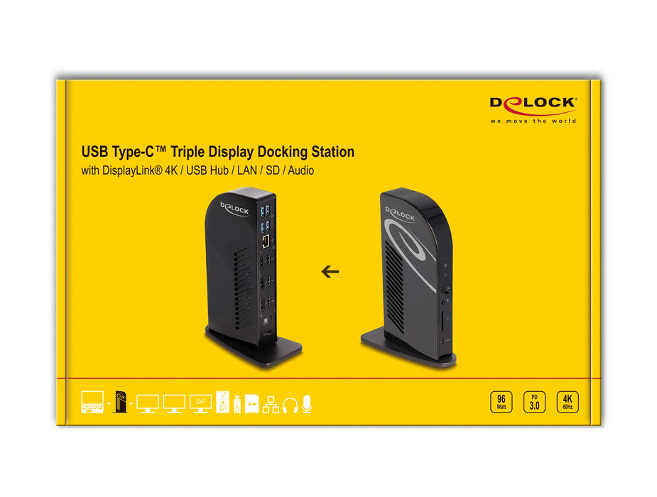 EAN 4043619880515 - DeLOCK 88051 base para portátil y replicador de puertos USB 3.2 Gen 2 (3.1 Gen 2) Type-C Negro imagen 6