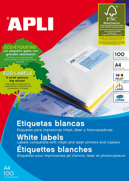 EAN 8410782012795 - APLI 01279 etiqueta de impresora Blanco Etiqueta para impresora autoadhesiva imagen 1