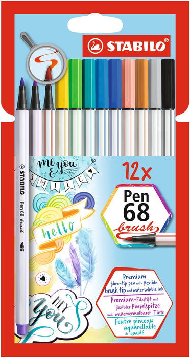 EAN 4006381546096 - STABILO Pen 68 Brush rotulador Fuerte Multicolor 12 pieza(s) imagen 1