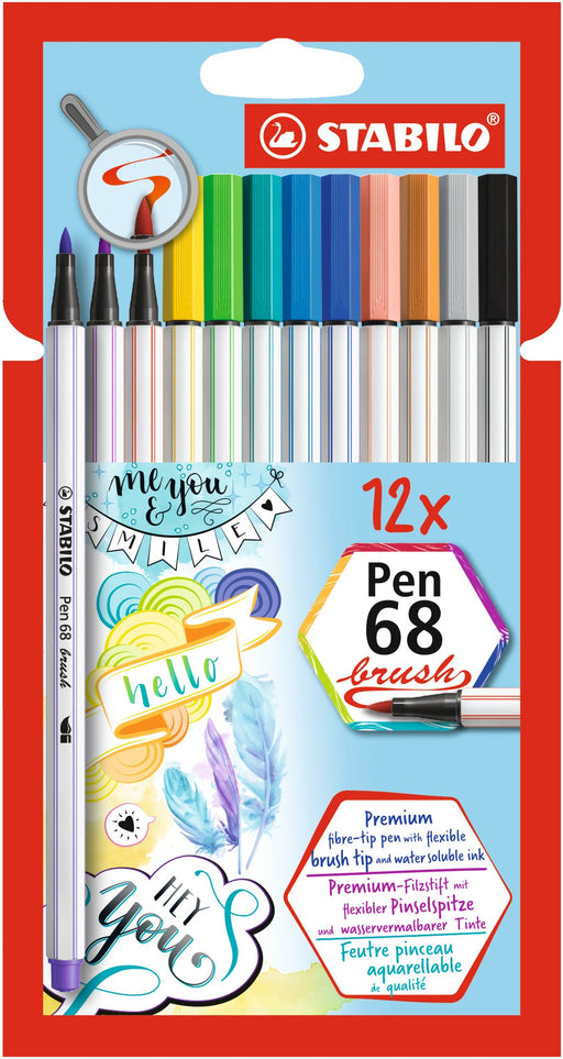 EAN 4006381546096 - STABILO Pen 68 Brush rotulador Fuerte Multicolor 12 pieza(s) imagen 1