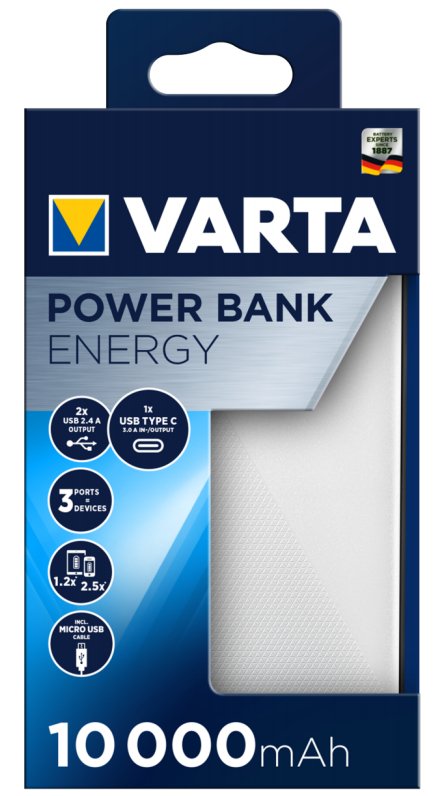 EAN 4008496018895 - Varta Energy 10000 Polímero de litio 10000 mAh Negro, Blanco imagen 2