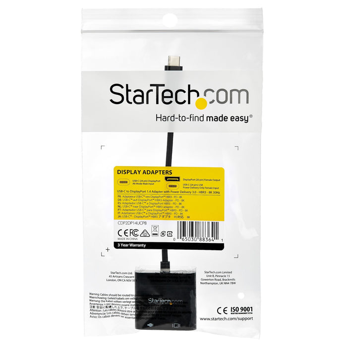 EAN 0065030883641 - StarTech.com CDP2DP14UCPB Adaptador gráfico USB 7680 x 4320 Pixeles Negro imagen 5