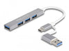 EAN 4043619642144 - DeLOCK 64214 hub de interfaz USB 3.2 Gen 1 (3.1 Gen 1) Type-A + Type-C 5000 Mbit/s Plata imagen 1