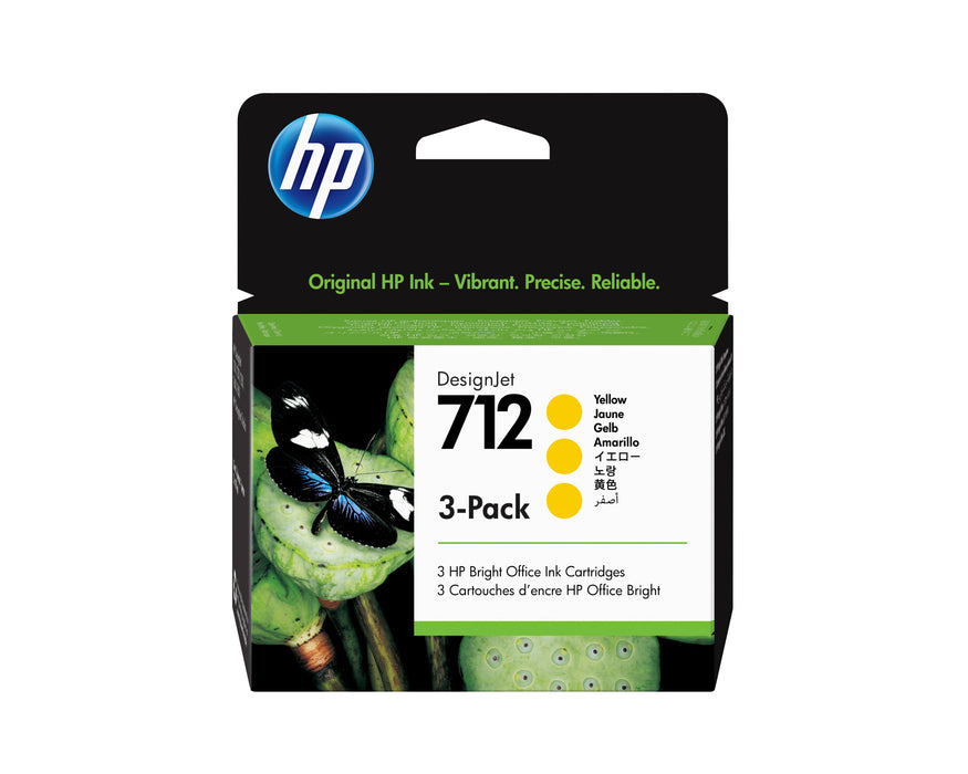 EAN 0193905352883 - HP 712 3-pack 29-ml Yellow DesignJet Ink Cartridge cartucho de tinta 3 pieza(s) Original Rendimiento está imagen 1