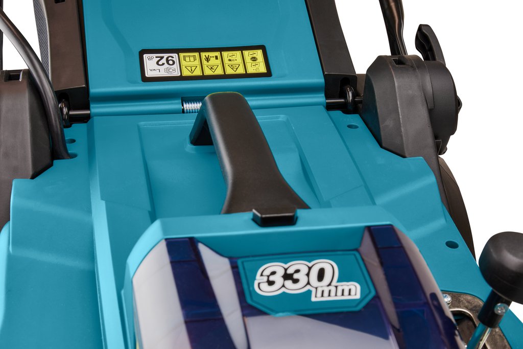 EAN 0088381757942 - Makita DLM330RT cortadora de césped Cortacésped manual Batería Negro, Azul imagen 8