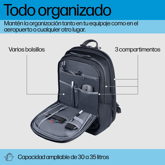 EAN 0198122966868 - HP Travel Plus 30 Liter 17 Laptop Backpack 43,9 cm (17.3") Azul imagen 4