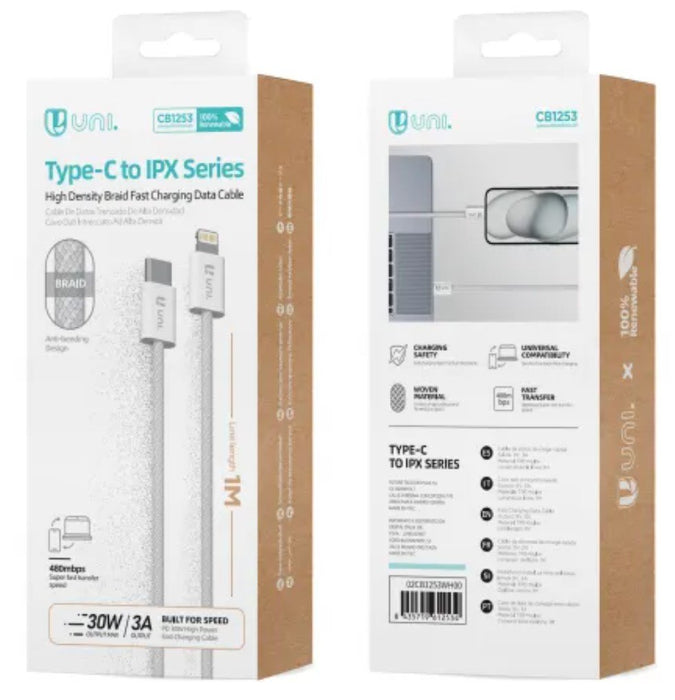 EAN 8435719612534 - UNICO CB1253 cable de conector Lightning 1 m Blanco imagen 2