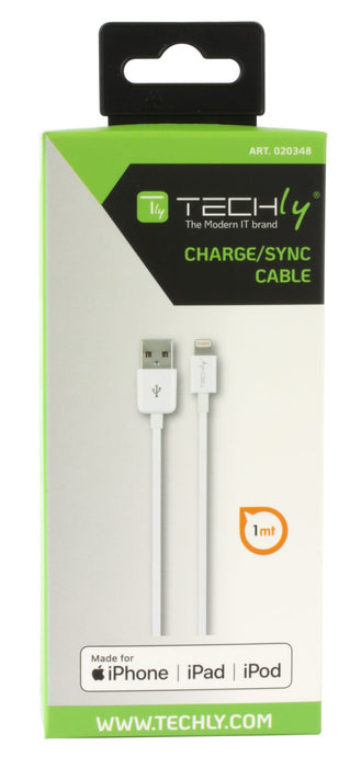 EAN 8059018361568 - Techly ICOC-APP-8WHTY2 cable de conector Lightning 1 m Blanco imagen 2