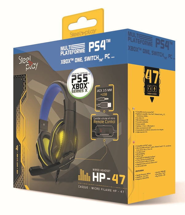 EAN 3760210997435 - Steelplay HP47 Auriculares Alámbrico Diadema Juego Negro, Amarillo imagen 3