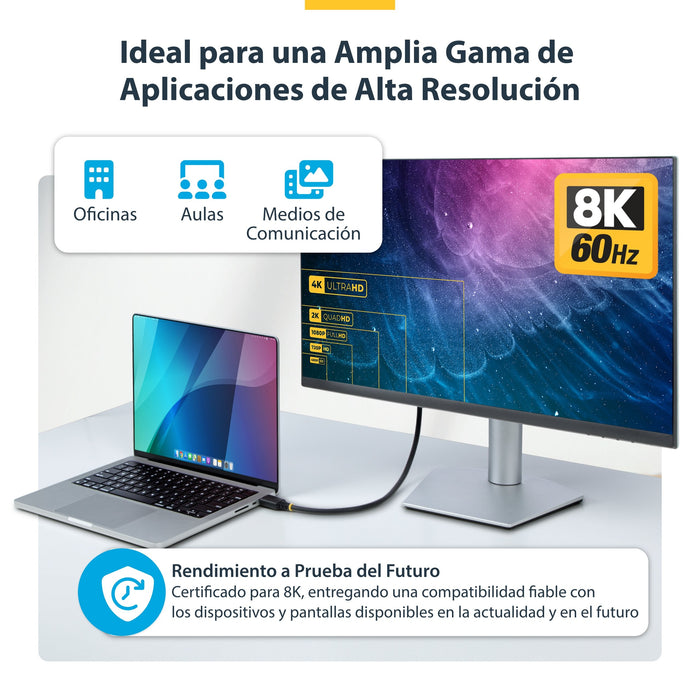 EAN 65030920230 - StarTech.com HDMI21-CBL-8K60-1M cable HDMI HDMI tipo A (Estándar) Negro imagen 9