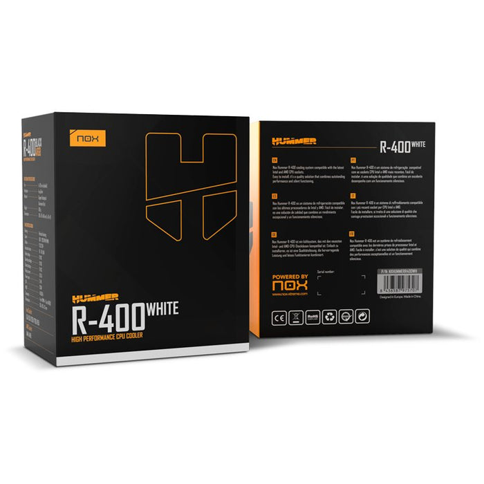 EAN 8436587975707 - NOX Hummer NXHUMMERR400WH sistema de refrigeración para ordenador Procesador Ventilador 12 cm Blanco imagen 8