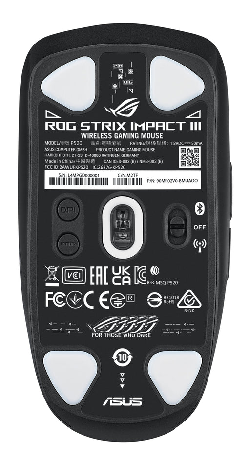 EAN 4711387278161 - ASUS ROG Strix Impact III Wireless ratón Juego Ambidextro RF Wireless + Bluetooth Óptico 36000 DPI imagen 2