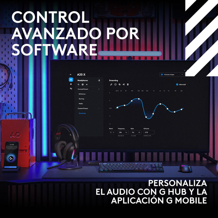 EAN 5099206133334 - Logitech G Astro A20 X Inalámbrico y alámbrico Diadema Música USB Tipo C Negro imagen 10