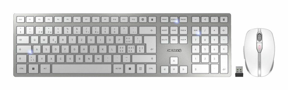 EAN 4025112095283 - CHERRY JD-9100CH-1 teclado Ratón incluido Hogar / Oficina RF Wireless + Bluetooth QWERTZ Suizo Plata, Bla imagen 1