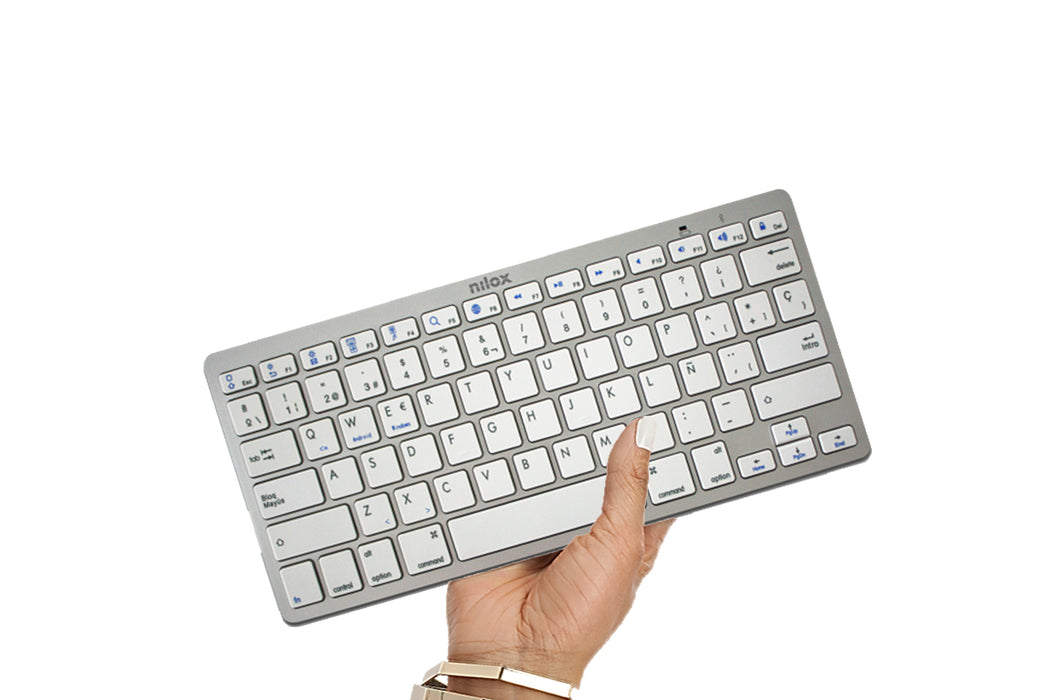 EAN 8435099531173 - Nilox NXKB01S teclado Universal QWERTY Español Plata, Blanco imagen 4