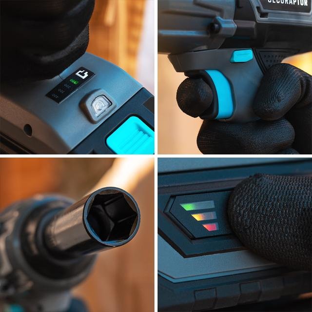 EAN 8435675100137 - Cecotec 70013 atornilladora de impacto con batería 3000 RPM 400 Nm Negro, Azul, Gris 20 V imagen 9