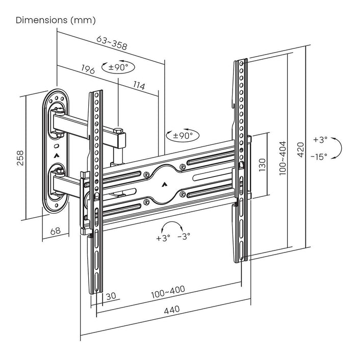 EAN 8435739902318 - AISENS WT65TSLE-321 soporte para TV 165,1 cm (65") imagen 7