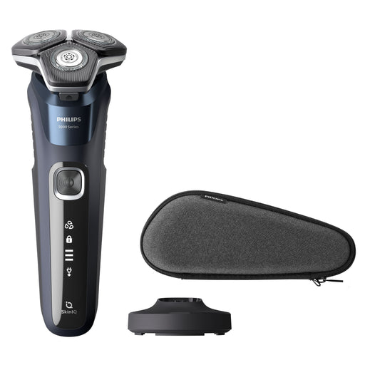 EAN 8720689008037 - Philips SHAVER Series 5000 S5885/35 afeitadora Máquina de afeitar de rotación Recortadora Negro, Azul imagen 1