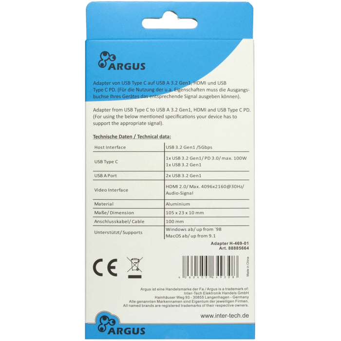 EAN 4260455649308 - Inter-Tech H-469-1 USB 3.2 Gen 1 (3.1 Gen 1) Type-C 5000 Mbit/s Negro imagen 3