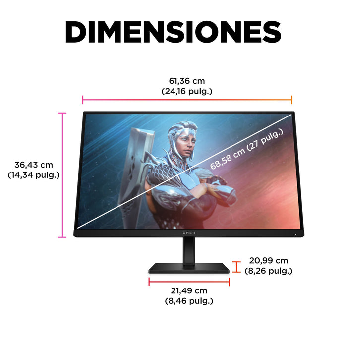 EAN 0197029615145 - OMEN by HP 27 inch FHD 165Hz Gaming Monitor - OMEN 27 pantalla para PC 68,6 cm (27") 1920 x 1080 Pixeles  imagen 10