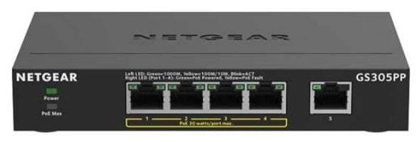 EAN 0606449164916 - NETGEAR GS305PP No administrado Gigabit Ethernet (10/100/1000) Energía sobre Ethernet (PoE) Negro imagen 2