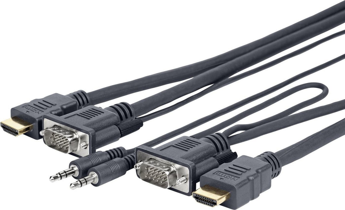 EAN 5712505700761 - Vivolink PROVGAHDMIFLY5 adaptador de cable de vídeo 4 m VGA (D-Sub) + 3,5mm HDMI tipo A (Estándar) Negro imagen 1