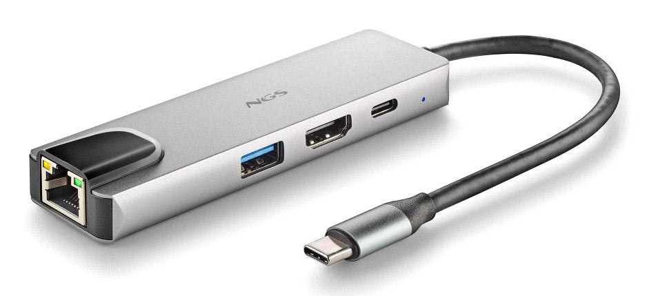 EAN 8435430625646 - NGS NGS-HUB-0140 hub de interfaz USB 2.0 Type-C 5000 Mbit/s Aluminio, Negro imagen 2