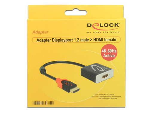 EAN 4043619627349 - DeLOCK 62734 adaptador de cable de vídeo 0,2 m DisplayPort HDMI tipo A (Estándar) Negro imagen 2
