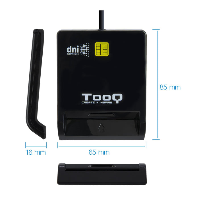 EAN 8433281010376 - TooQ TQR-211B lector de tarjeta inteligente Interior USB 2.0 imagen 2