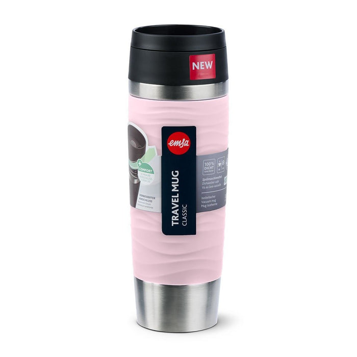 EAN 4009049545127 - EMSA Travel Mug Waves Grande 500 ml Rosa, Acero inoxidable imagen 4
