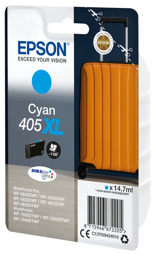 EAN 8715946672205 - Epson 405XL DURABrite Ultra Ink cartucho de tinta 1 pieza(s) Original Alto rendimiento (XL) Cian imagen 1