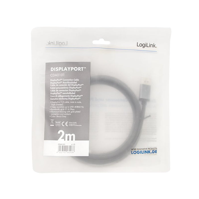 EAN 4052792062038 - LogiLink CDA0101 cable DisplayPort 2 m Negro, Gris imagen 4