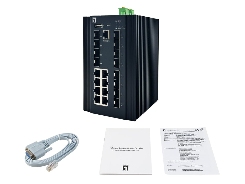 EAN 4015867239278 - LevelOne IGU-2072 switch Gestionado L2+ Gigabit Ethernet (10/100/1000) Negro imagen 4