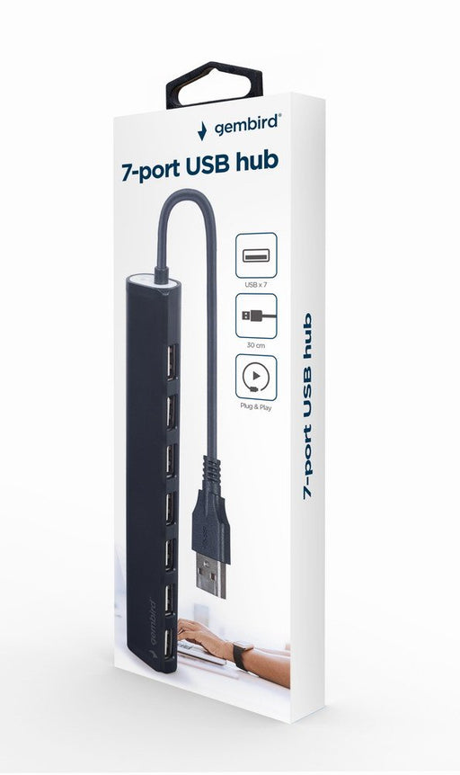 EAN 8716309124461 - Gembird UHB-U2P7-04 hub de interfaz USB 2.0 Negro imagen 1