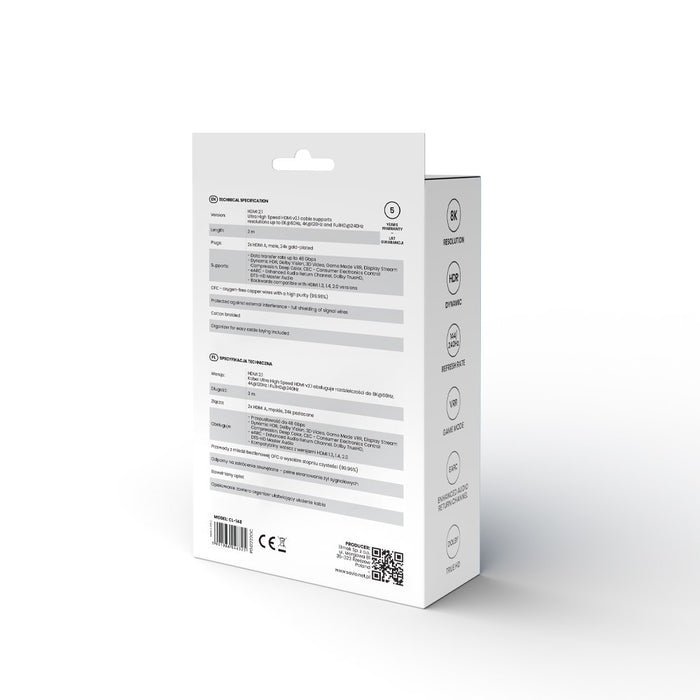 EAN 5901986046325 - Savio CL-148 cable HDMI 3 m HDMI tipo A (Estándar) Negro, Azul imagen 4