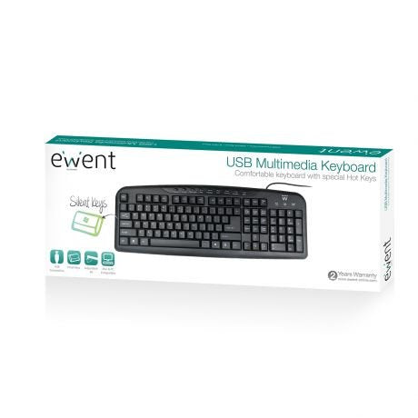 EAN 8054392618178 - Ewent EW3195 teclado Hogar USB QWERTZ Portugués Negro imagen 2