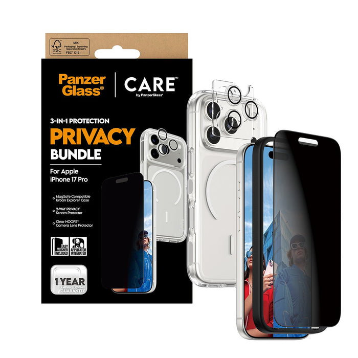 EAN 5715685027437 - PanzerGlass ® | CARE by ® 3-in-1 Flagship Privacy Bundle iPhone 17 Pro Protector de pantalla Apple 1 piez imagen 6